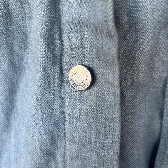 Calvin Klein Jean Jacket Womens XL Winter Heavy Thick Denim - Picture 6 of 7